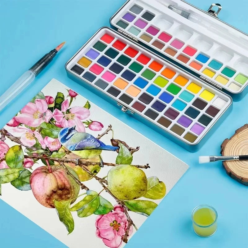 The 50/72/90/100/128/168 watercolor paint set includes a palette, brushes, drawing pens, professional painting supplies    Home Decor Supply | Online Retail | ShoreShopper.com
