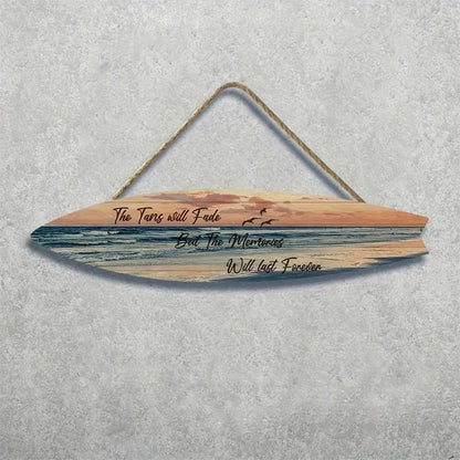 Beach Style Surfboard Wall Decor - Tropical Seascape Art on Wood-Like Material - Lightfast Design for Indoor/Outdoor Use    Your Coastal Marketplace | Shoreshopper.com