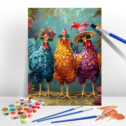 Pictures By Numbers Chicken Animal Paint Kit For Adults Digital Painting Oil Painting For Living Room Home Interesting Gift    Home Decor Supply | Online Retail | ShoreShopper.com