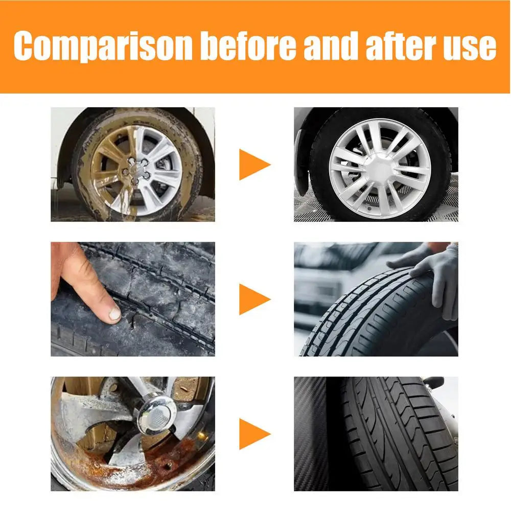Tire Cleaner and Shine 120ml Mild Tire Protectant for Car Long-Lasting Tire Maintenance Supplies with Cloth for Car Vehicle - ShoreCo.Shop
