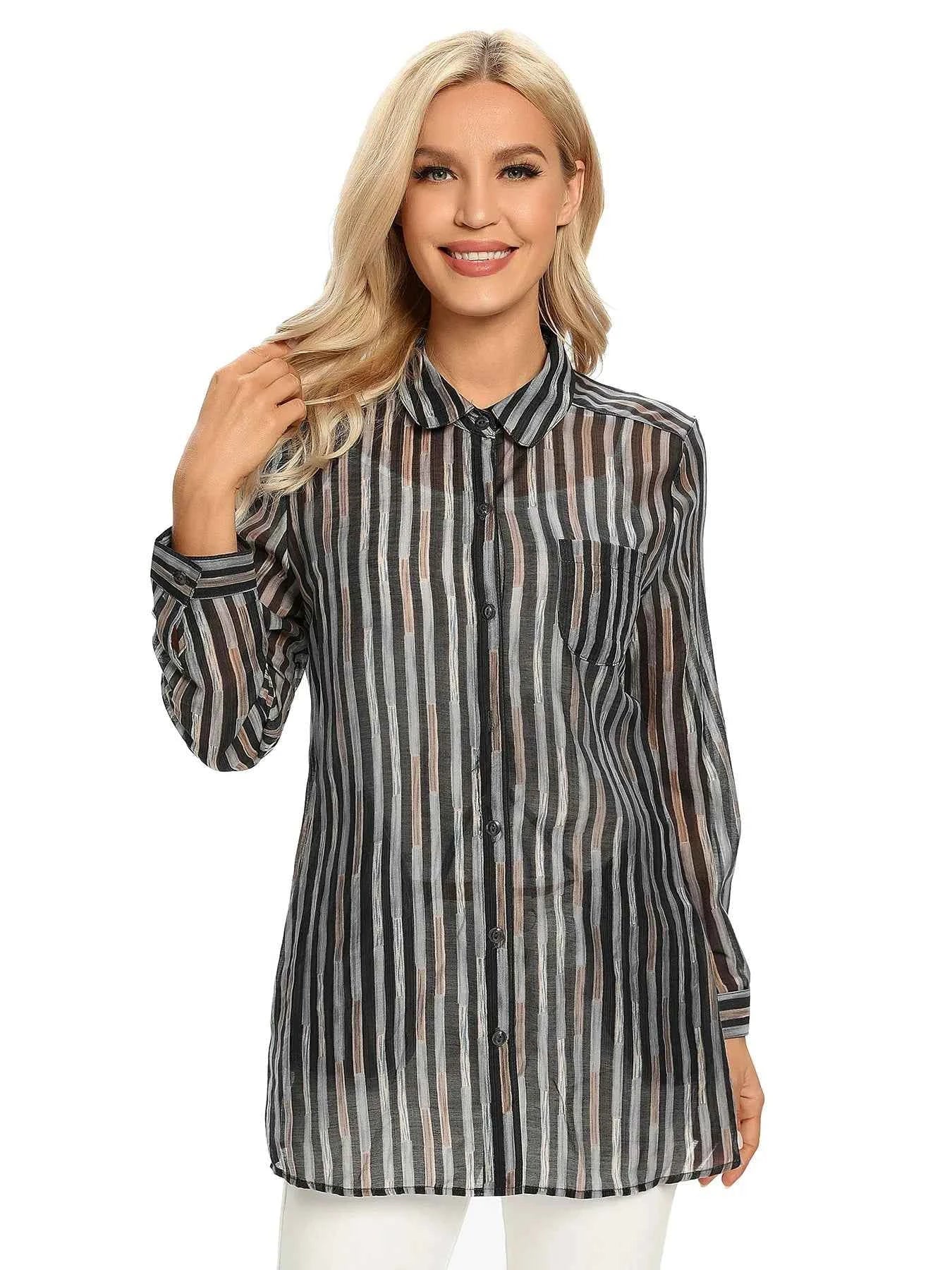Women Woven Fashionable Casual Shirt For Spring And Autumn