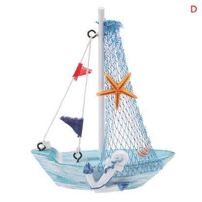 1pcs 15cm Wood Mini Sailboat Model Mediterranean Style Home Decor Marine Nautical Sailing Boat Ship Gift Craft Desktop Ornaments    Your Coastal Marketplace | Shoreshopper.com