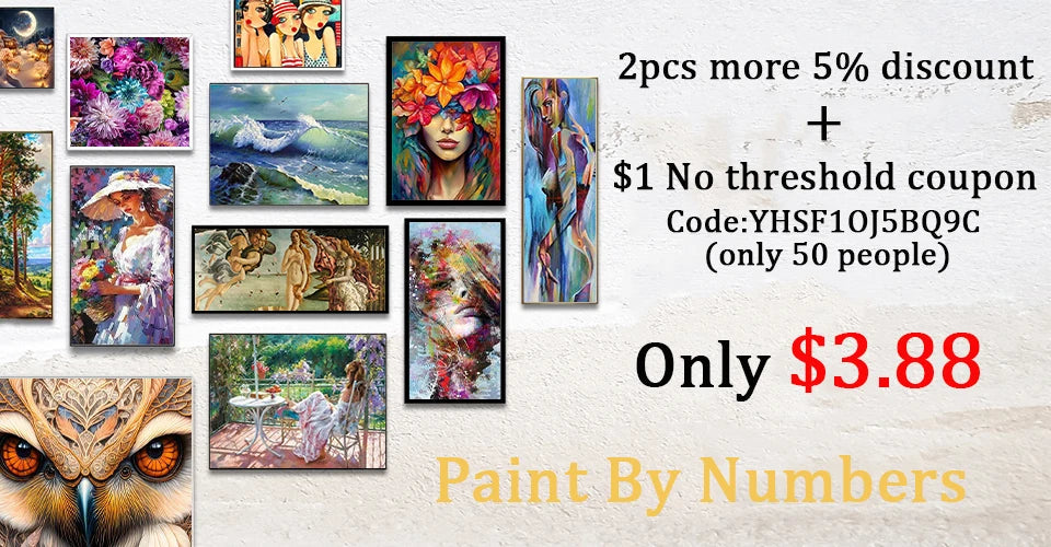 Acrylic Paint By Numbers Modular Picture With Paint Drawing On Canvas Adults Handpainted Gift Wall Art Painting Home Decor    Home Decor Supply | Online Retail | ShoreShopper.com