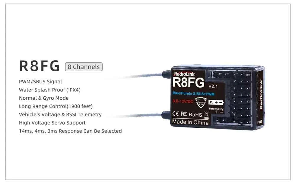 RadioLink RC Receiver R8FGH R8FG R8EF R8FM R8SM R8XM R7FG R6F R4FGM 2.4G Receiver for RC Transmitter RC8X/T8FB/T8S/RC6GS/RC4GS