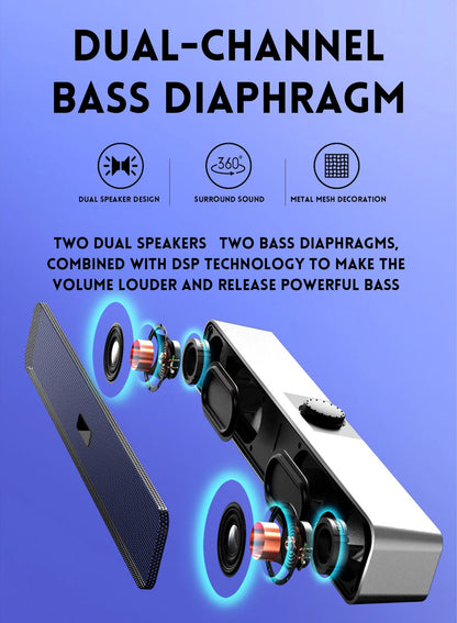 B Computer Speakers with 3.5 mm Aux, Small PC Speakers Powered by USB, USB Soundbar for Monitor，Wired USB Desktop Speaker,    Home Decor Supply | Online Retail | ShoreShopper.com