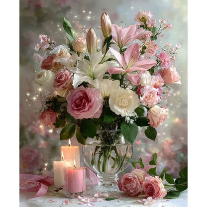 CHENISTORY Painting By Number Pink Flower Drawing On Canvas Hand Painted DIY Picture By Numbers Home Decoration    Home Decor Supply | Online Retail | ShoreShopper.com