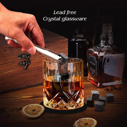 Father'S Day Gift For Men Whiskey Stones Set 8 Pcs Granite Ice Cubes+ 2 Pcs Cups For Whisky In Wooden Bottle Box Present For Dad    Your Coastal Marketplace | Shoreshopper.com