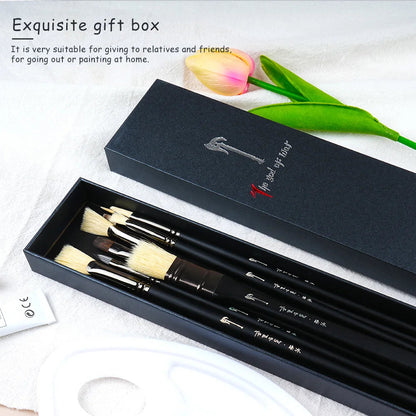 10 Pcs Paint Brushes Set Bristle Hair Professional Drawing Long Rod Painting Brush Oil Acrylic Watercolor Art Supplies    Home Decor Supply | Online Retail | ShoreShopper.com
