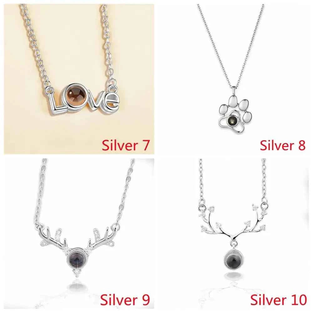 New Letter Necklace 100 Languages I Love You Projection Pendant Necklace Women Jewelry Collier Femme Bijoux Best Friends Gifts