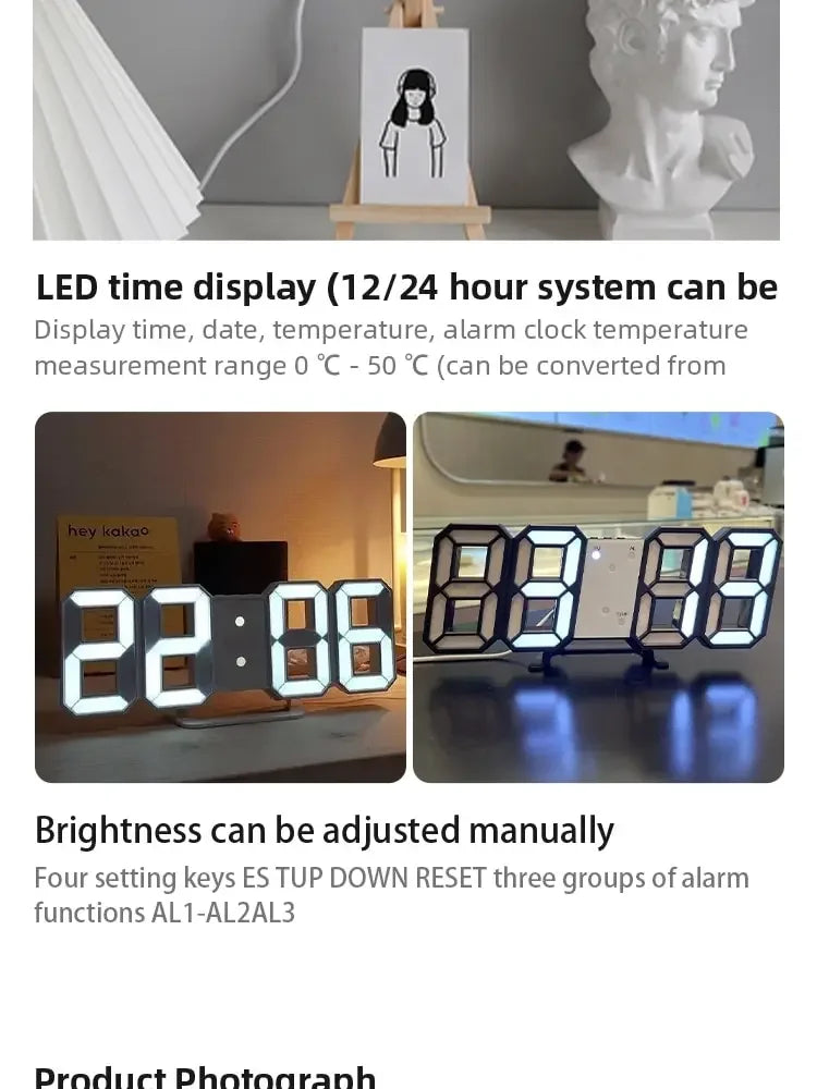 Multifunctional USB Ported LED 3D Digit Style Digital Clock    Home Decor Supply | Online Retail | ShoreShopper.com