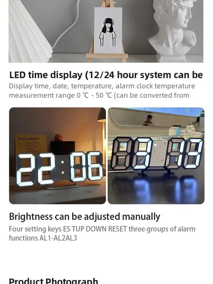 Multifunctional USB Ported LED 3D Digit Style Digital Clock    Home Decor Supply | Online Retail | ShoreShopper.com