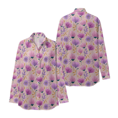 Women Luxury Floral Shirt Gradient Printed Blouse Elegant Button Up Long Sleeve Shirt for Office Casual Spring Summer Trend    Your Coastal Marketplace | Shoreshopper.com