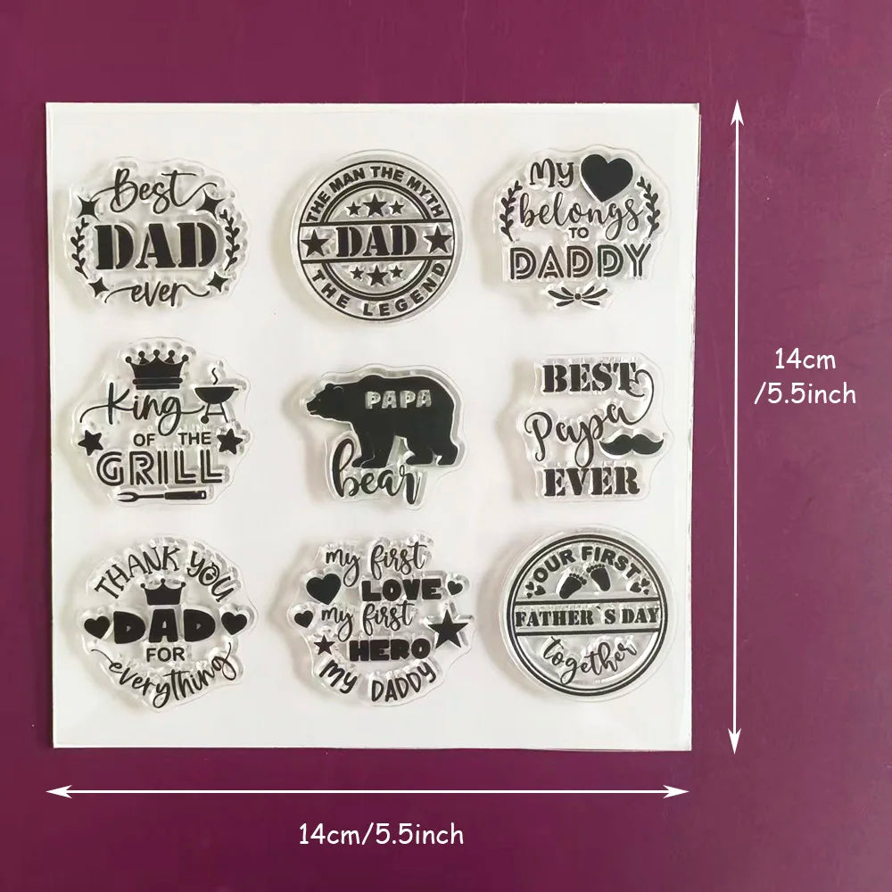 Father's Day & Birthday Clear Stamps Set Sentiment & Party Element Stamps for Card Making, Scrapbooking Wedding & Celebration DI    Your Coastal Marketplace | Shoreshopper.com