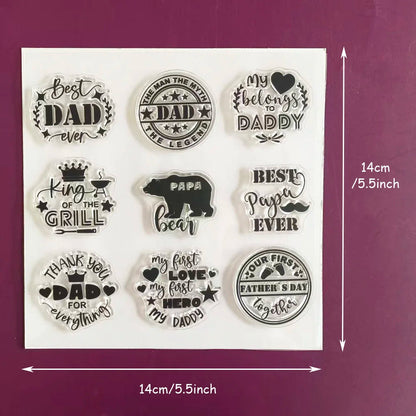Father's Day & Birthday Clear Stamps Set Sentiment & Party Element Stamps for Card Making, Scrapbooking Wedding & Celebration DI    Your Coastal Marketplace | Shoreshopper.com