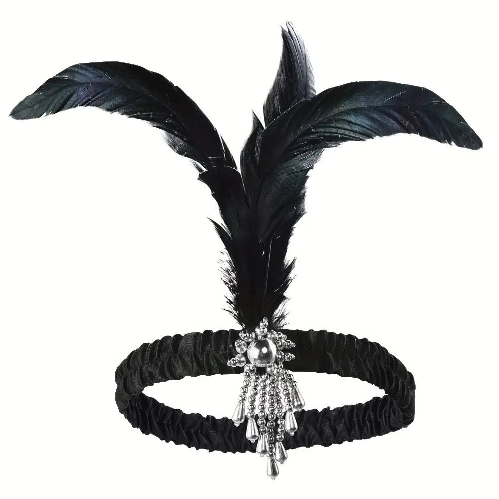 Hair Accessories Feather Headwear Tassel Makeup Party Cosplay Dress Headwear Black Diamond Masquerade Hair Band    Your Coastal Marketplace | Shoreshopper.com