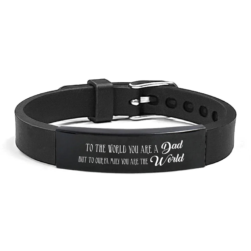 Father's Day Gifts Inspirational Quote Bracelets Stainless Steel Wristband Family Bracelets Adjustable Bracelet for Father    Your Coastal Marketplace | Shoreshopper.com