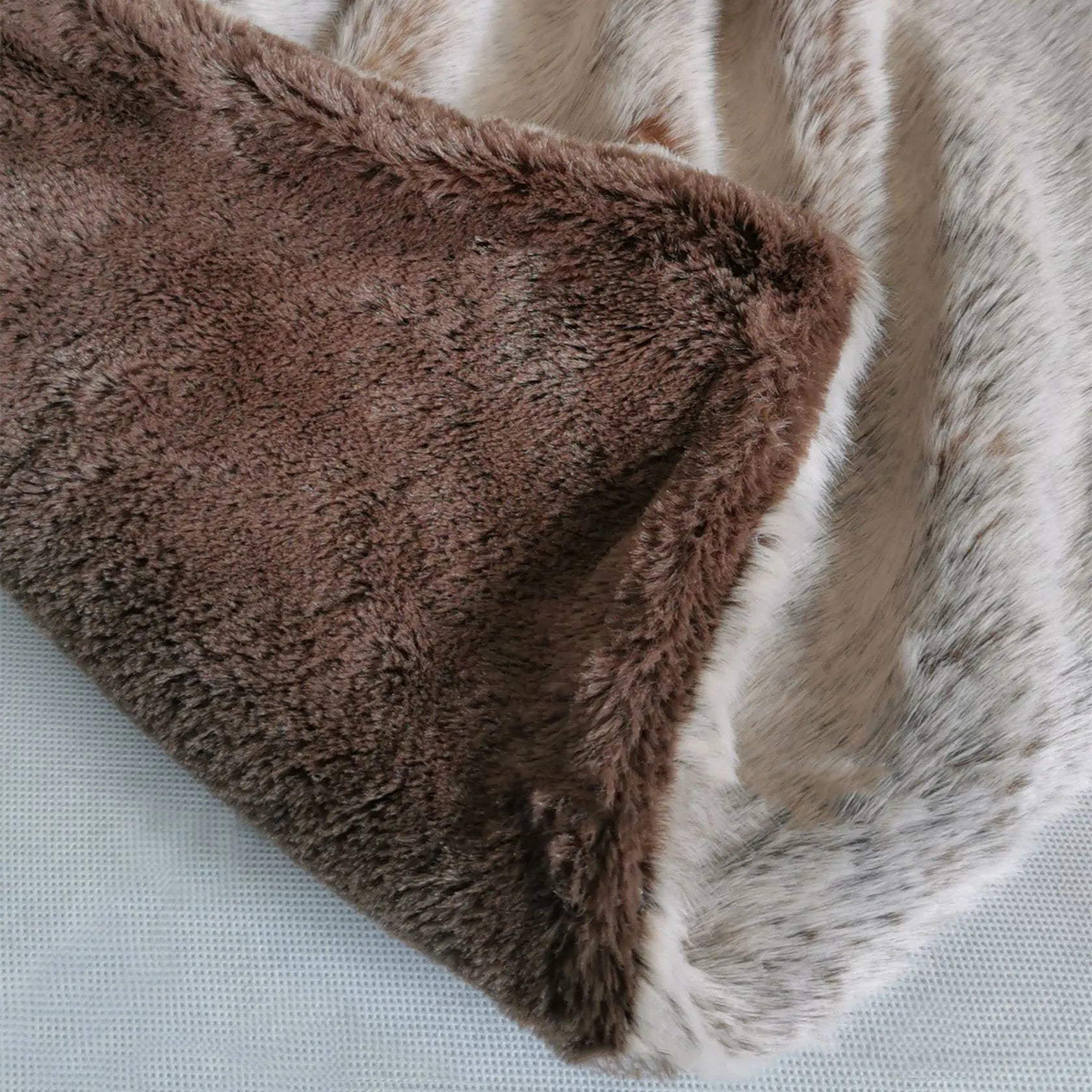 Faux wool blanket thickened double layer faux fur long hair warm lining plush PV fleece blanket    Your Coastal Marketplace | Shoreshopper.com