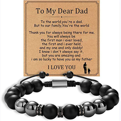 Fathers Day Dad Gifts from Daughter Son Bracelets Birthday Gifts for Men Dad Mens Bracelet Natural Stone for Him Husband    Your Coastal Marketplace | Shoreshopper.com