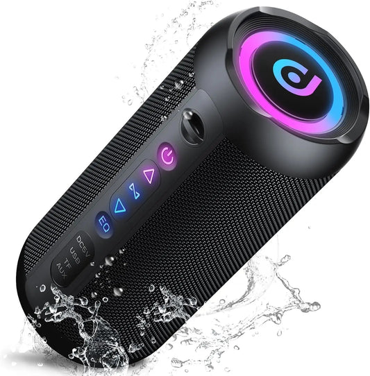 Portable Bluetooth Speaker, Bluetooth 5.4 Speaker, 30W Dual Speaker, Deep Bass, 30H Playtime, 3 EQ Mode, Colorful RGB Lights    Home Decor Supply | Online Retail | ShoreShopper.com