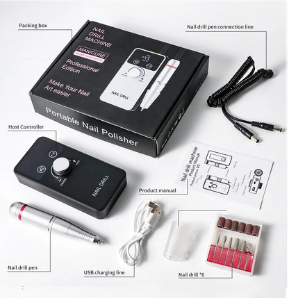 45000RPM Professional Nail Drill Machine Rechargeable Low Noise Electric Nail Drill Sander File for Manicure Gel  Polish Tool    Home Decor Supply | Online Retail | ShoreShopper.com