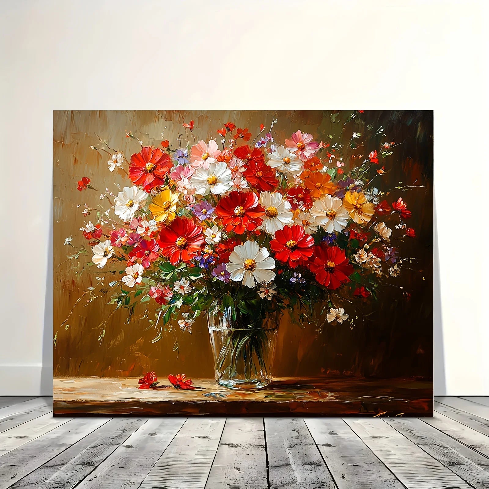 Vibrant Floral Canvas Wall Art - Wooden Framed Colorful Bouquet Print for Home, Office, Living Room, Bedroom, 11.8x15.7 inches    Home Decor Supply | Online Retail | ShoreShopper.com
