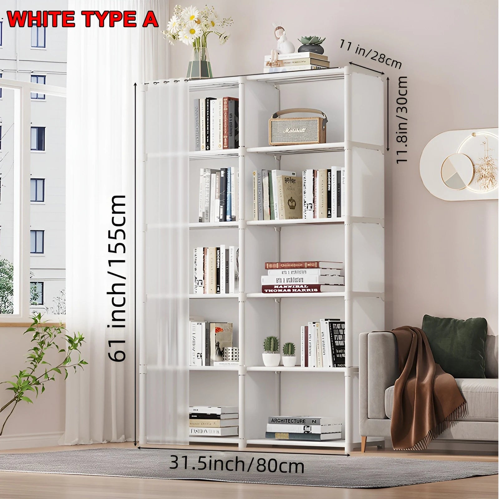 6 Layers Simple Wardrobe Portable Clothes Toys Organizer Dustproof Double Row High Capacity Partition Bookshelf Bedroom Cabinet    Home Decor Supply | Online Retail | ShoreShopper.com