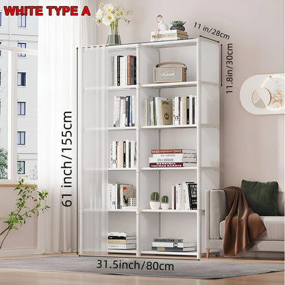 6 Layers Simple Wardrobe Portable Clothes Toys Organizer Dustproof Double Row High Capacity Partition Bookshelf Bedroom Cabinet    Home Decor Supply | Online Retail | ShoreShopper.com