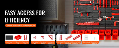 SucceBuy 30Bin Wall Mounted Storage Bins Parts Rack Organizer Garage with Wall Panels Hooks Plastic Shop Tool for Screw Nails    Home Decor Supply | Online Retail | ShoreShopper.com