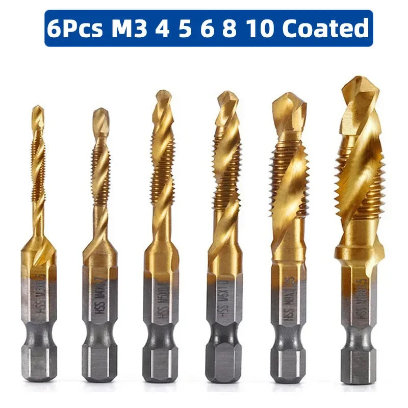 LiYu Shank Titanium Plated HSS Screw Thread Metric Tap Drill Bits Screw Machine Compound Tap M3 M4 M5 M6 M8 M10 Hand Tools    Home Decor Supply | Online Retail | ShoreShopper.com