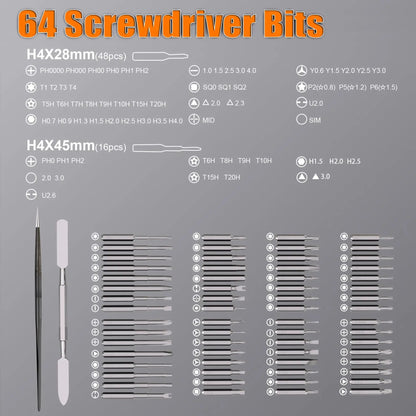 KUNLUN 68-in-1 Mini Electric Screwdriver Set, Small Electric Screwdriver Cordless with 64 Magnetic Bits, 5 Torque Settings,    Home Decor Supply | Online Retail | ShoreShopper.com