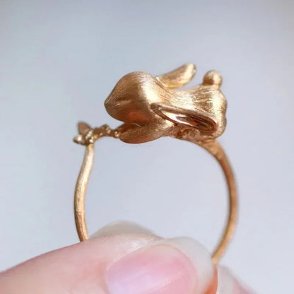 Cute and Exquisite Rabbit Jewelry Sets New in Fun Matte Ancient Gold Craft Earrings for Women Ring Necklace Gifts to Girlfriend    Home Decor Supply | Online Retail | ShoreShopper.com