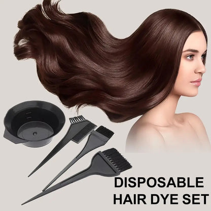 4Pcs Home Salon Hair Dyeing Brush Set Hair Dyeing Cream Bowl Coloring Brush Comb Kits Hair Tint Applicator Barber Styling Tool - ShoreCo.Shop