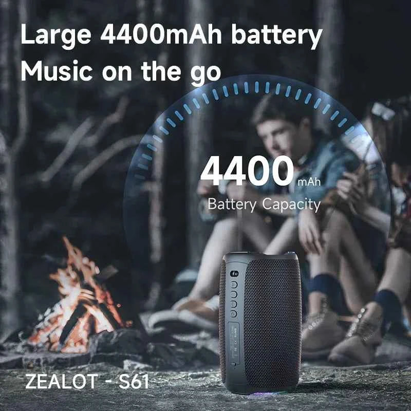 S61 Bluetooth Speaker,with IPX6 Waterproof Protection and Outdoor Bass Sound for Backyard and Beach Party,10W Loudspeaker