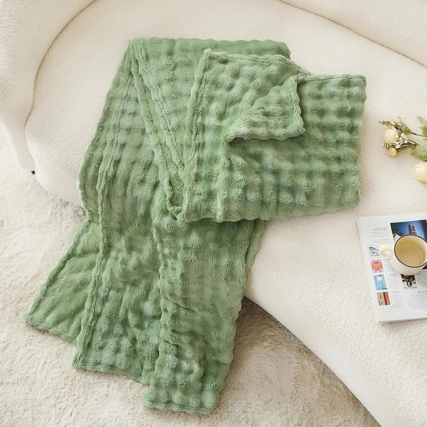 3D Bubble White Plush Blanket Textured Flannel Fleece Soft Warm Cozy Couch Throw Blanket Gift Plaid - Soft Throw Blankets    Your Coastal Marketplace | Shoreshopper.com