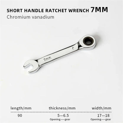 6-19mm Short Handle Quick Ratchet Wrench 72 Teeth Multi Functional Portable Short Dual-use Plum Blossom Small Wrench Hand Tools    Home Decor Supply | Online Retail | ShoreShopper.com