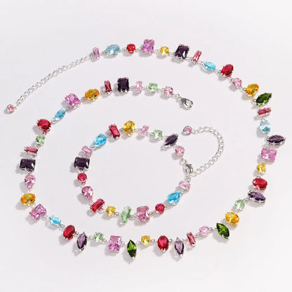 Brand 18K Gold Plated New Luxury Colourful Crystal Zircon Necklace For Women Fashion Party Jewelry Accessories Ladies Jewellery    Home Decor Supply | Online Retail | ShoreShopper.com