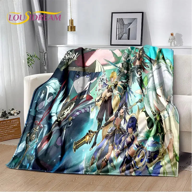 Genshin Impact Cartoon Game Soft Plush Blanket,Flannel Blanket Throw Blanket for Living Room Bedroom Bed Sofa Picnic Cover Kids    Your Coastal Marketplace | Shoreshopper.com