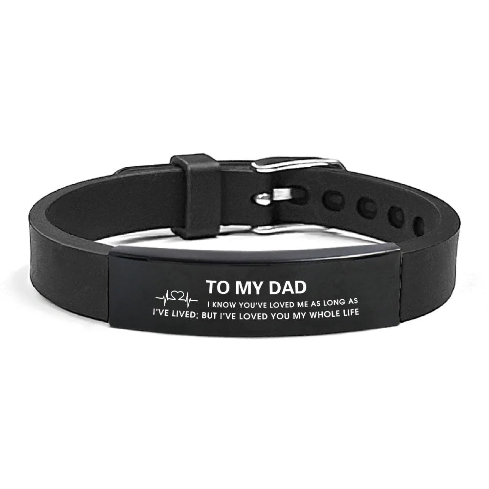 Father's Day Gifts Inspirational Quote Bracelets Stainless Steel Wristband Family Bracelets Adjustable Bracelet for Father    Your Coastal Marketplace | Shoreshopper.com