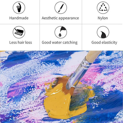 Paint Brushes 5 Pieces Fan Paint Brush Artists Nylon Brushes for Acrylic, Watercolour and Oil Painting    Home Decor Supply | Online Retail | ShoreShopper.com