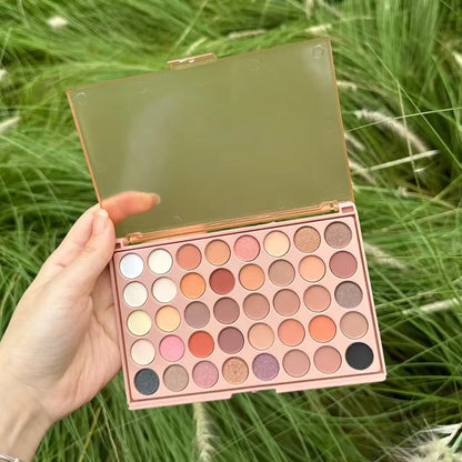 POPFEEL 40-Color Earth Tone & Pink Eyeshadow Palette – Versatile Shimmer, Matte, and Highlight Shades for Effortless Blending。 - ShoreCo.Shop