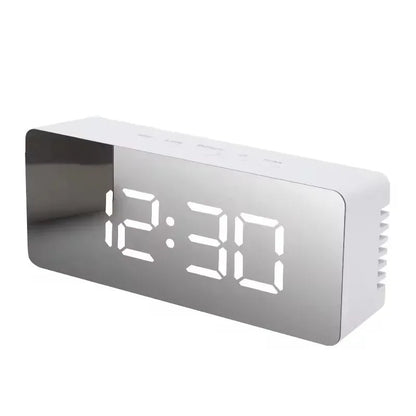 1Pc White Digital Clock LED Mirror Table Clock Snooze Display Time Night Light Desktop USB Alarm Clock Home Decor Desk Clock    Home Decor Supply | Online Retail | ShoreShopper.com