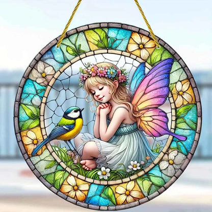 Enchanting Elf Fairy Acrylic Sun Catcher Window Door Display, Seasonal Summer Decor - for Home, Bar, for Daily Christmas Decor