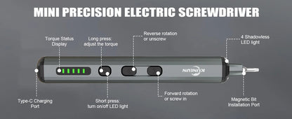 KUNLUN 68-in-1 Mini Electric Screwdriver Set, Small Electric Screwdriver Cordless with 64 Magnetic Bits, 5 Torque Settings,    Home Decor Supply | Online Retail | ShoreShopper.com