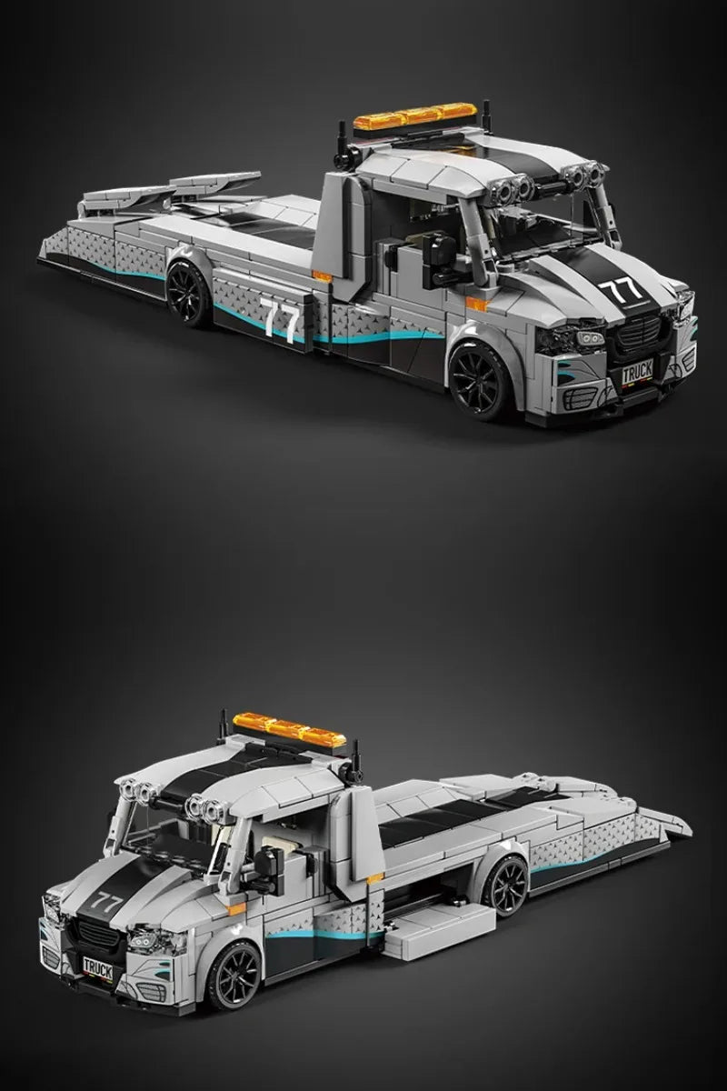 672Pcs Modified Trailer Building Blocks MOC Car Transporter Flatbed Tow Truck Vehicle Recovery Hauler Boys Festival Party Gifts - ShoreCo.Shop