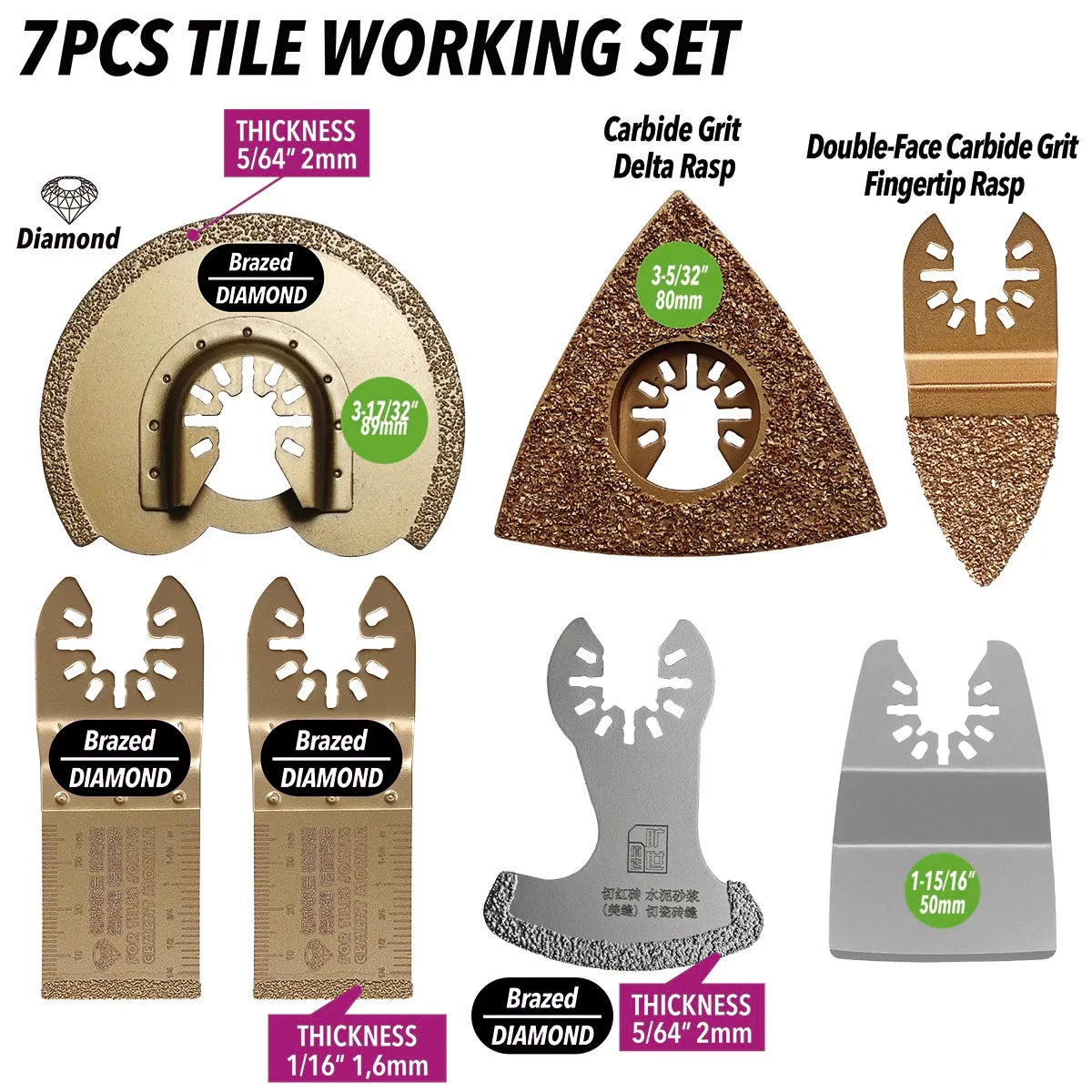 Oscillating Saw Blades Kit，Multitool Blades - Compatible with Milwaukee Dewalt  Worx Skil AEG Ryobi - ShoreCo.Shop