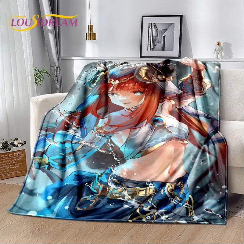 Genshin Impact Cartoon Game Soft Plush Blanket,Flannel Blanket Throw Blanket for Living Room Bedroom Bed Sofa Picnic Cover Kids    Your Coastal Marketplace | Shoreshopper.com