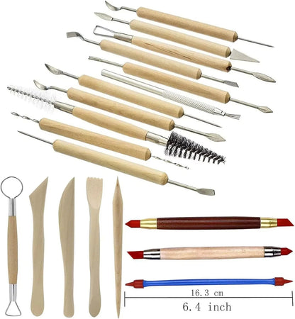 Art Supplies Ceramic Sculpting Tools Wooden Handles Ceramic Clay Pottery Tool Beginner DIY Crafts Wood and Steel Home School Use    Home Decor Supply | Online Retail | ShoreShopper.com