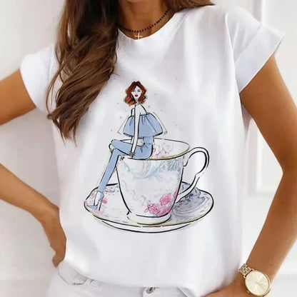 Paris Tower Print Short Sleeve Casual Women's Round Collar T-shirt Graphic T Shirts  Shirts for Women Clothes Oversized T Shirt    Home Decor Supply | Online Retail | ShoreShopper.com