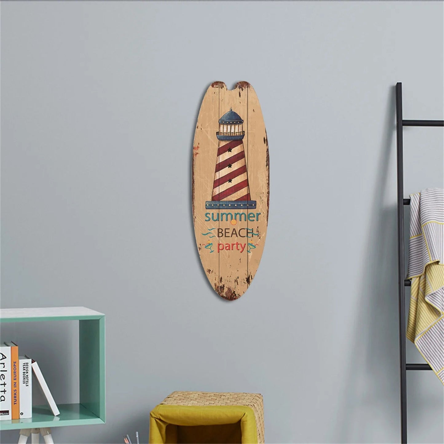 Beach Ocean Theme Surfboard Wooden Leisure Home Party Festival Hanging Decoration Bar Home Wall Retro Decor Wooden Print Sign    Your Coastal Marketplace | Shoreshopper.com