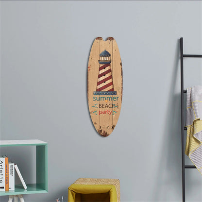 Beach Ocean Theme Surfboard Wooden Leisure Home Party Festival Hanging Decoration Bar Home Wall Retro Decor Wooden Print Sign    Your Coastal Marketplace | Shoreshopper.com